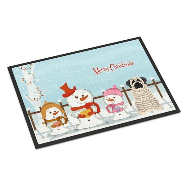 Carolines Treasures Merry Christmas Carolers Mastiff Brindle White Indoor or Outdoor Mat, 24 x 0.25 x 36 in. BB2347JMAT - main